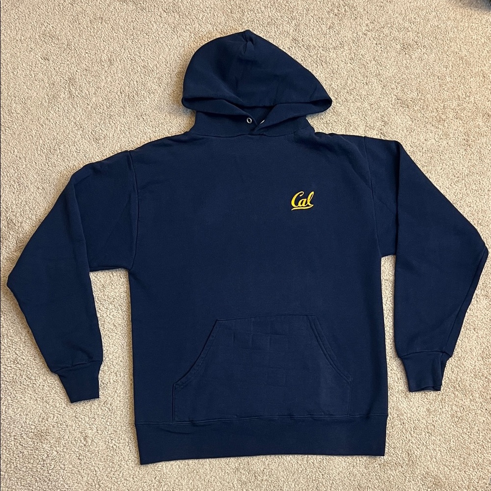 Jerzees University of California Berkeley Dark Blue Hoodie with Embroidery Med